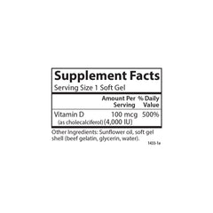 Carlson Vitamin D3 4000 IU softgels dispensed in hand for daily use.