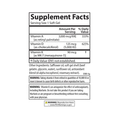 Carlson A D3 K2 bottle pour showing easy daily dosage for bone-supportive vitamins