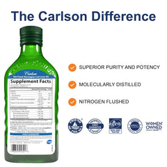 Carlson wild-caught EPA DHA liquid pour highlights Nordic origin