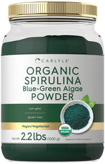 Carlyle Organic Spirulina Powder jar label for everyday vegan nutrition