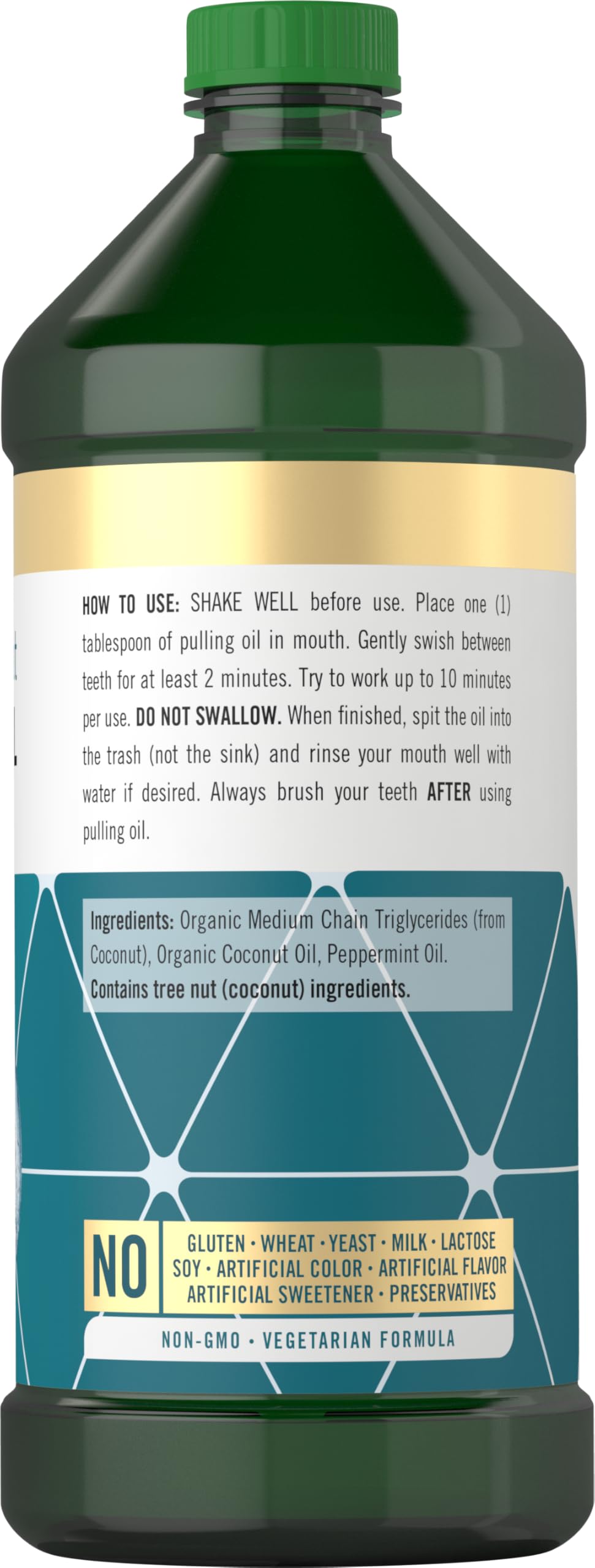 Carlyle pulling oil packaging highlighting coconut-mint scent