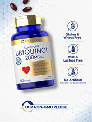 Carlyle Ubiquinol CoQ10 200mg softgel capsule close-up for easy use
