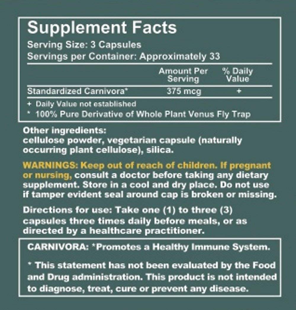 Carnivora Vegi-Caps in daily dose context promotes energy and focus