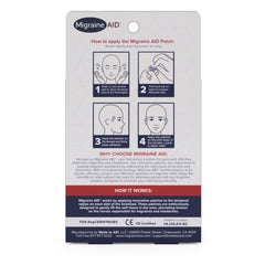 CarpalAid Migraine AID patch placed on forehead for relief