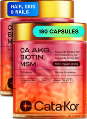 Cata-Kor hair skin nails vitamins bottle for daily beauty routine.