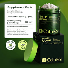 Cata-Kor NAD Core capsule seal close-up emphasizing product integrity