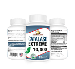 Close-up of Catalase Extreme capsules highlighting biotin and saw palmetto for hair vitality