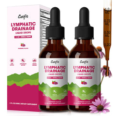 Catfit Lymphatic Drainage Drops bottle shows herbal blend for immune support.