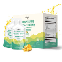 Catfit Magnesium Citrate liquid bottle pouring with pineapple flavor for daily wellness.