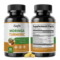 Catfit Moringa Capsules bottle front for daily plant-based nourishment.