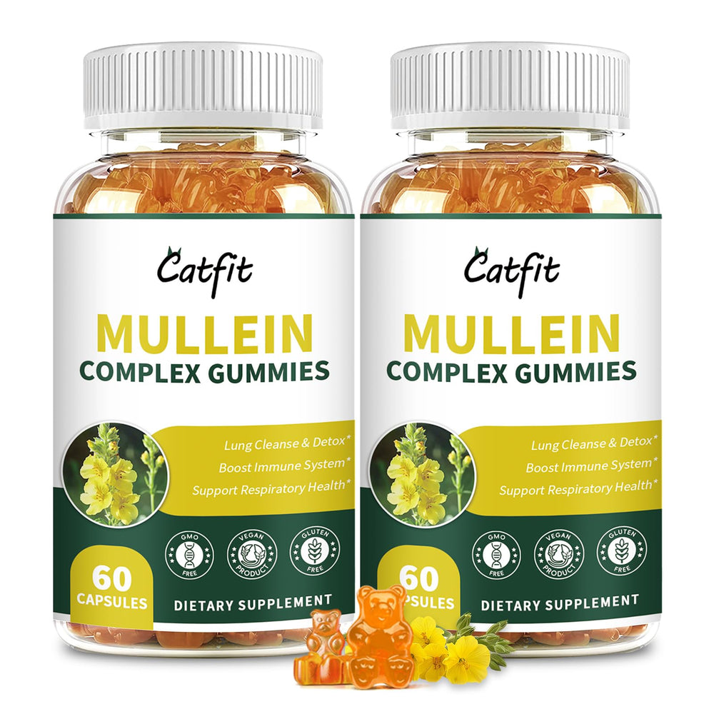 Catfit Mullein Gummies bottle shown for convenient daily wellness.