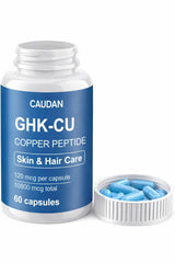 CAUDAN GHK-Cu capsules integrated into daily routine for skin and hair support.
