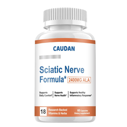 CAUDAN Sciatic Nerve Health bottle showcasing daily nerve support and mobility.