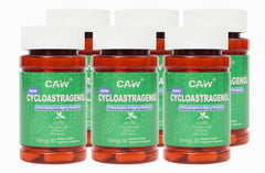 CAW nano cycloastragenol bottle shows premium packaging for daily use.
