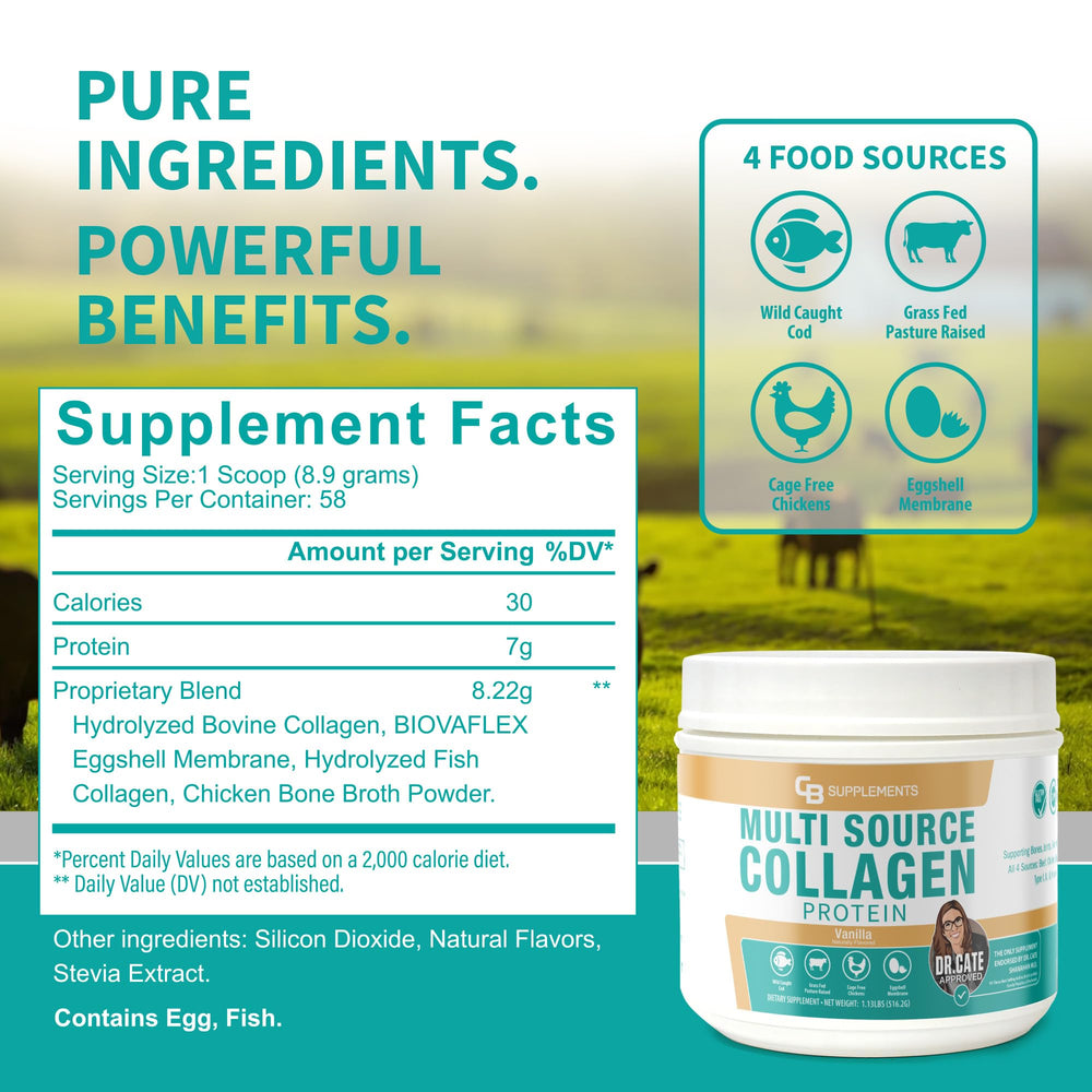 CB Supplements hydrolyzed collagen peptides dissolving for easy mixing and joint health.