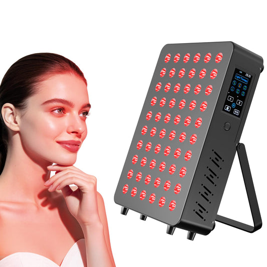 CCGIRU red light panel on a desk enables convenient home sessions.
