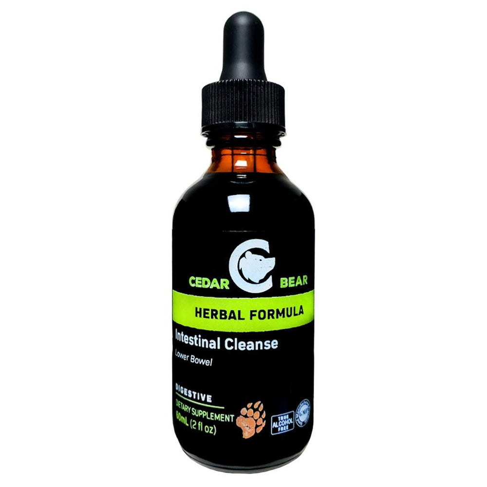 Cedar Bear Naturales Intestinal Cleanse bottle for convenient daily digestive routine.