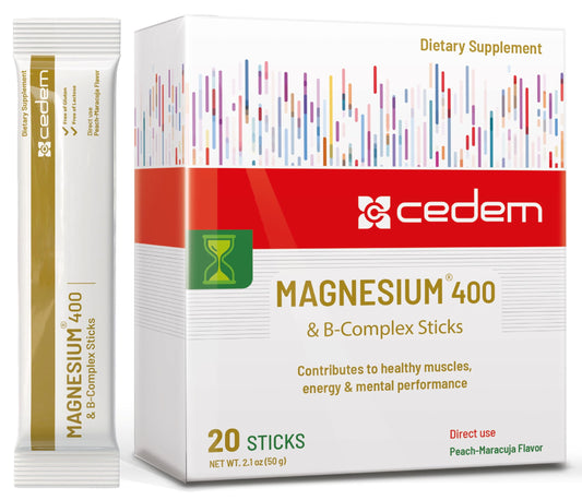 CEDEM Magnesium 400mg peach stick on tongue for easy daily use