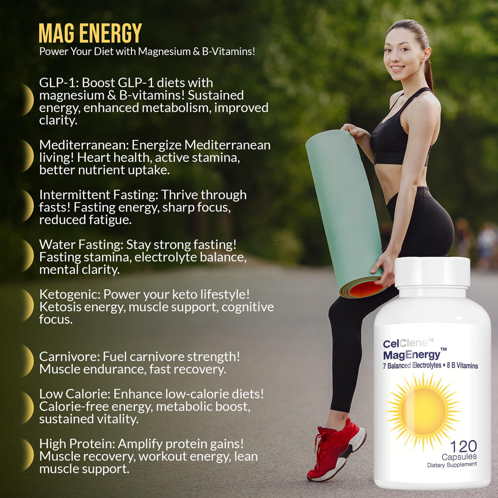 CELCLENE MagEnergy high magnesium capsules support steady electrolyte balance.