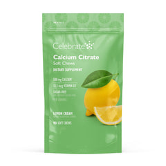 Celebrate Bariatric Soft Chews bottle with lemon flavor for easy calcium intake