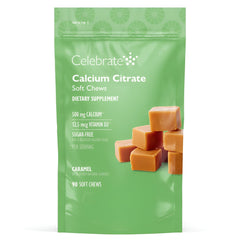 Celebrate Vitamins Bariatric calcium citrate soft chews bottle shows convenient daily support
