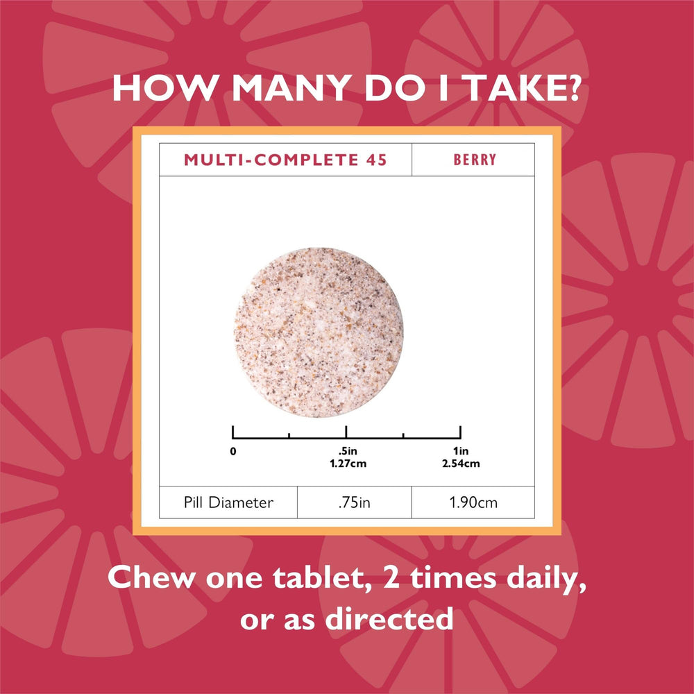 Berry-flavored chews with no gritty aftertaste, ideal for daily bariatric supplementation.