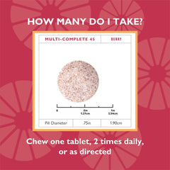 Berry-flavored chews with no gritty aftertaste, ideal for daily bariatric supplementation.