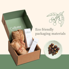 Celéme gift set display for feminine care essentials.