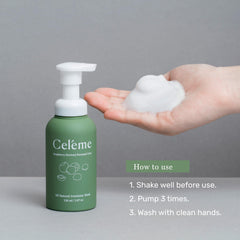 Celéme Soapberry Wash foaming pump for easy, on-the-go cleansing.