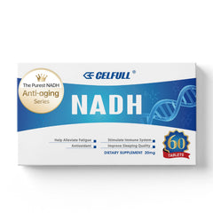 Celfull NADH bottle front showing premium packaging and 20 mg per serving label.