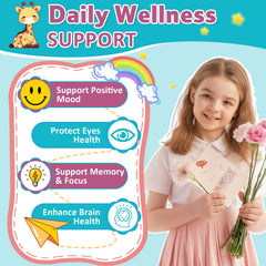 Cellbiolabs Saffron for Kids label highlights magnesium and vitamin D3.