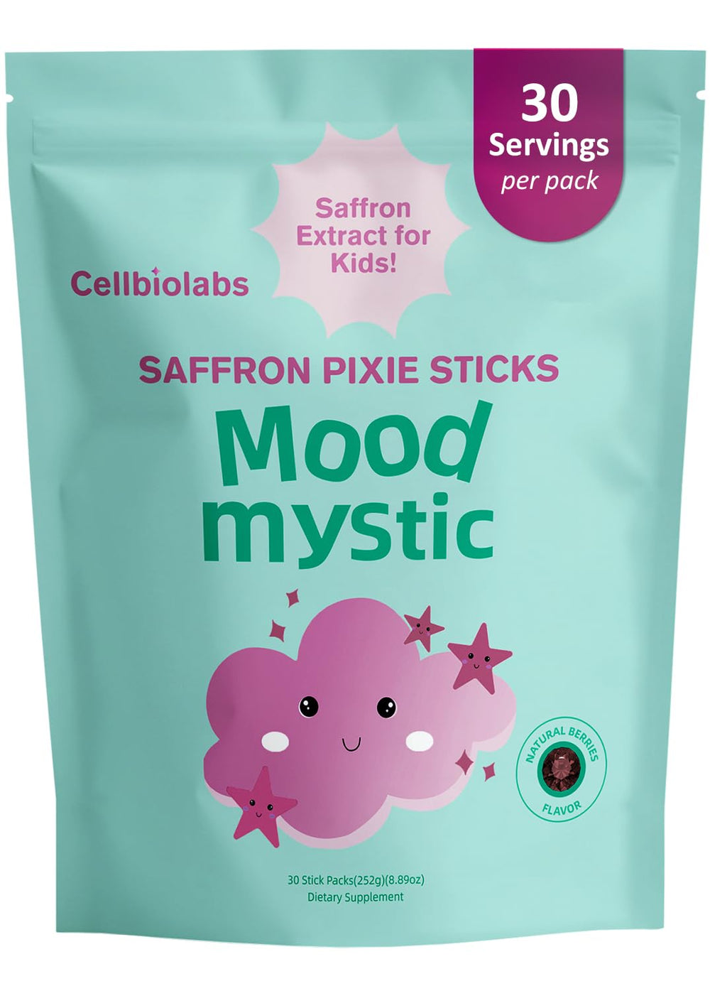 Cellbiolabs Saffron for Kids stick box ready for daily routine.