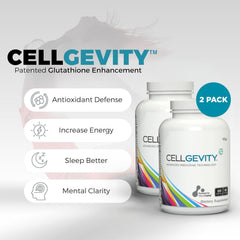 CELLGEVITY graphic explains RiboCeine technology and glutathione pathway