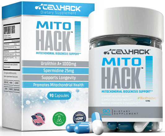 CellHack MITOHACK 1000mg Urolithin A+ capsules for cellular energy potential