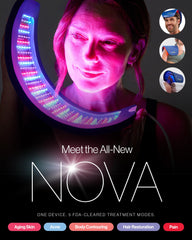 Blue LEDs on the Celluma NOVA for targeted therapy sessions.