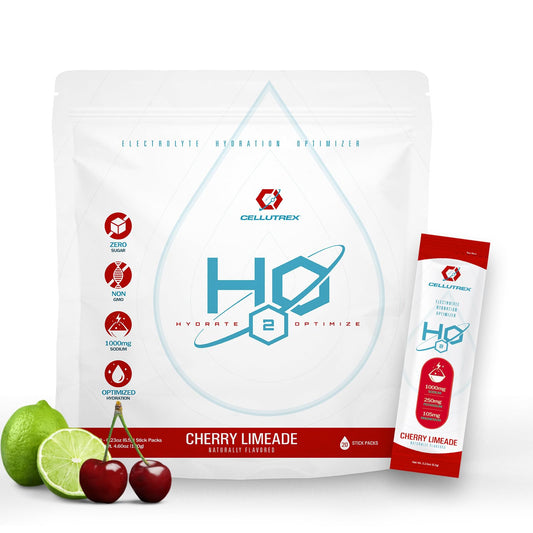 Cellutrex H2O Electrolytes stick pack for on-the-go hydration.