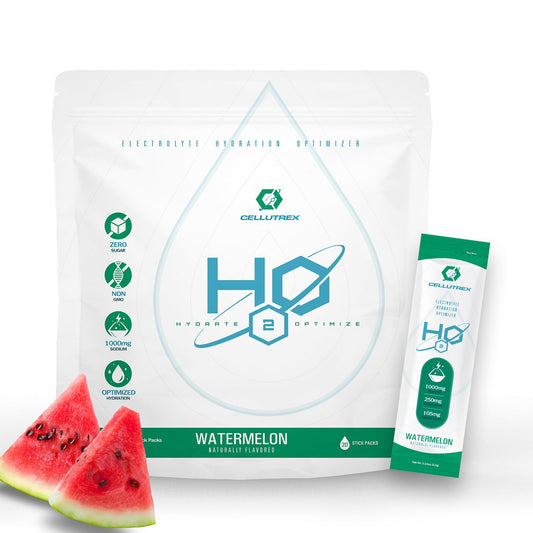 Cellutrex H2O electrolytes watermelon stick dissolving in water for on-the-go hydration