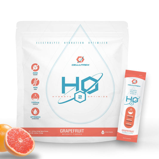 Cellutrex H2O Grapefruit stick dissolving for fast on-the-go hydration.