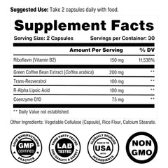 Celly Mitochondrial Health packaging on shelf indicating vegan and non-GMO quality