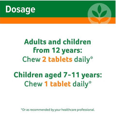Dosage guide visual for Cenovis Vitamin C 500mg sugarless tablets.