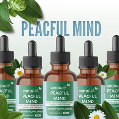 Centovita Peaceful Minds packaging highlights vegan, gluten-free ingredients.