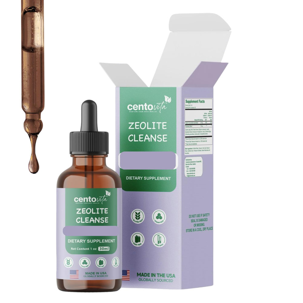 Centovita Zeolite Cleanse Drops for Kids bottle with dropper, supporting daily wellness.