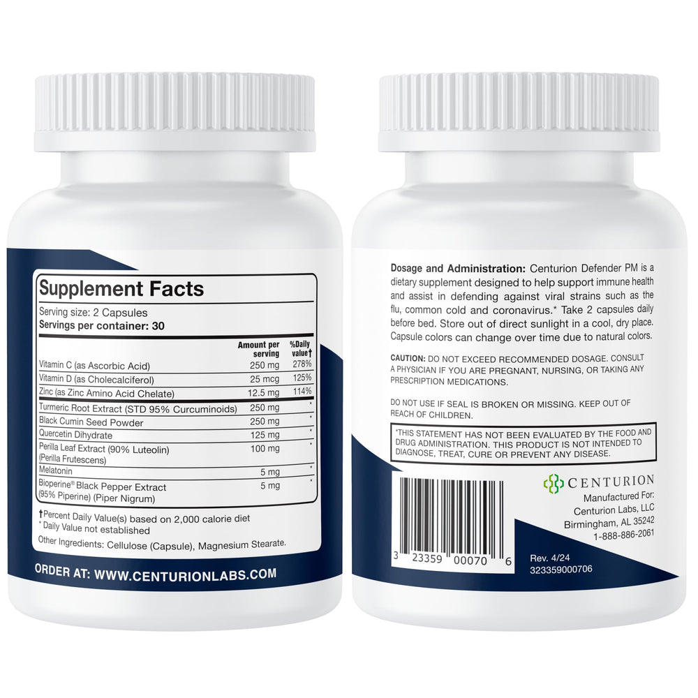 Centurion Defender PM packaging highlights the 9-in-1 formula and immune support