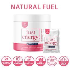 Centurion Health Just Energy flavor lineup featuring Strawberry Mango for daily energy