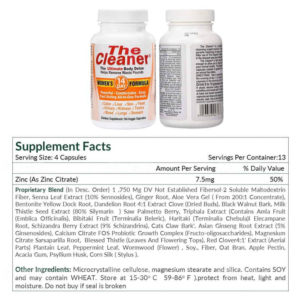 Century Systems The Cleaner Detox digestive health scene highlighting capsule texture.
