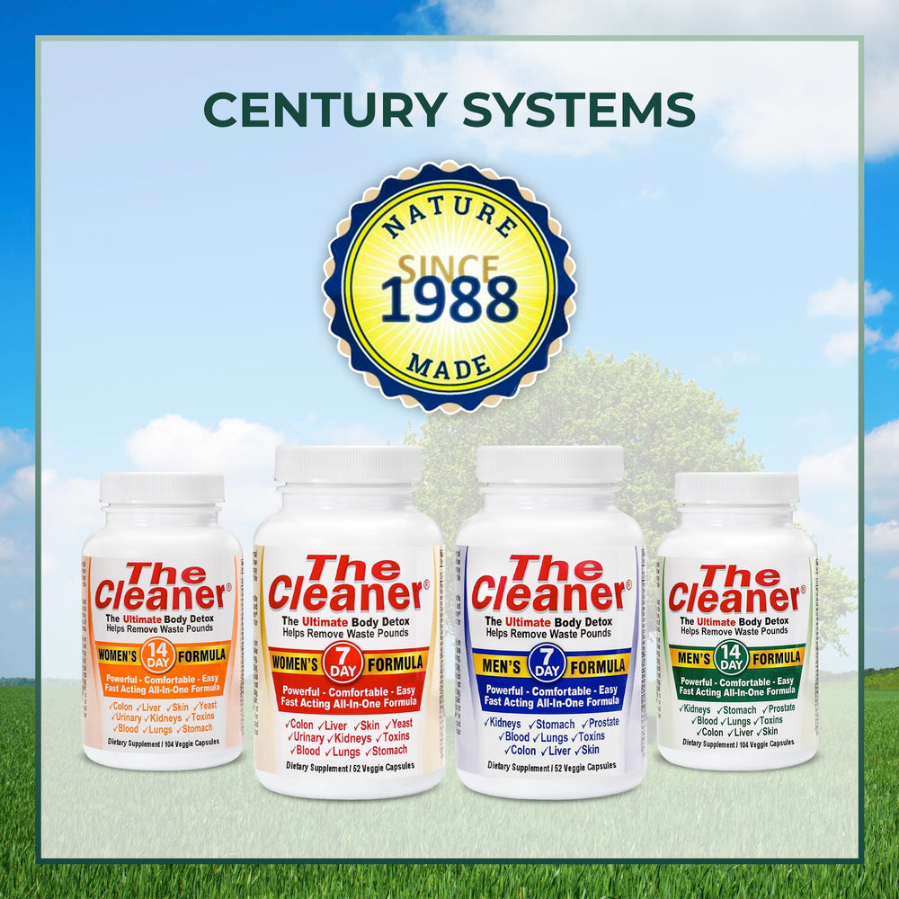 Century Systems The Cleaner Detox travel-ready bottle in a desk setup.