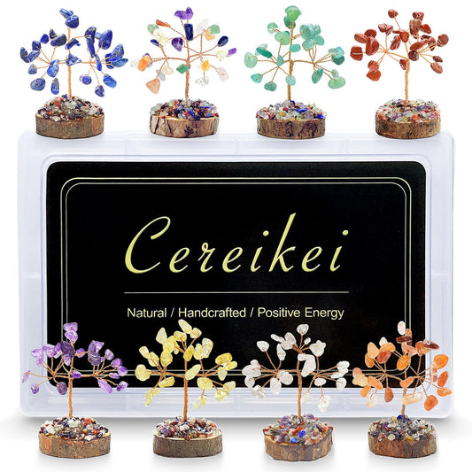 Cereikei 8 Pcs Crystal Tree of Life on display, showcasing artisan craftsmanship and energy balance.