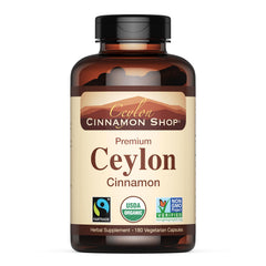 Ceylon Cinnamon Shop organic cinnamon capsules bottle for daily supplementation