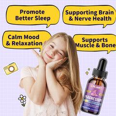 CFILIHTC Kids Magnesium Liquid Drops lemon flavor in family bottle