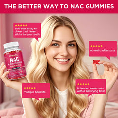 CFILIHTC NAC Gummies packaging display shows non-GMO and zero added sugar.